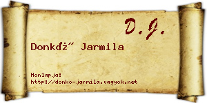 Donkó Jarmila névjegykártya